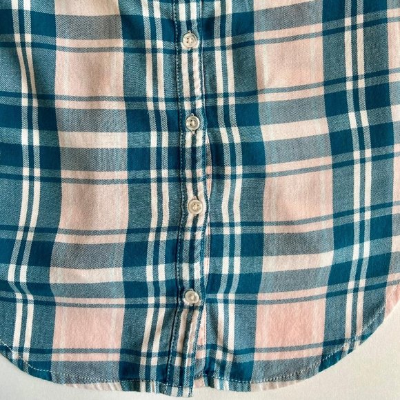 Treasure & Bond (Nordstrom Brand) Girls' Button-Down Blush Plaid Flannel … - Picture 6 of 8